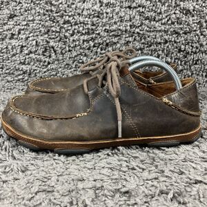 OluKai Ohana Lace Up Nubuck Men’s US Size 9 Brown Leather Shoes